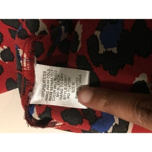 Red Leopard 70s V Neck  Tier  Hippie Bell Sleeve Bohemian Mini Dress M - Picture 5 of 14